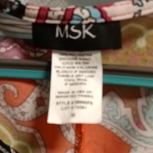 FINAL PRICE NWOT MSK multi-colored paisley designed dress w sheer bell sleeves M